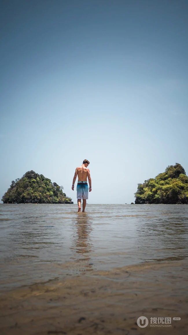 美丽的风景线沙滩，海滩高清手机壁纸