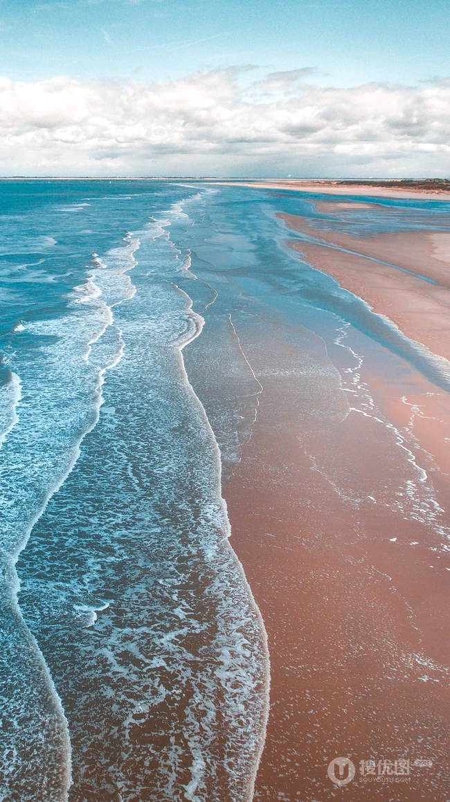美丽的风景线沙滩，海滩高清手机壁纸