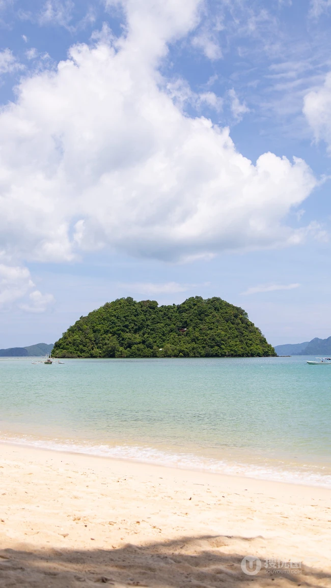 美丽的风景线沙滩，海滩高清手机壁纸