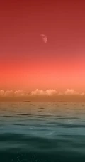 唯美的海上落日彩霞风景手机壁纸