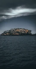 唯美的海上落日彩霞风景手机壁纸