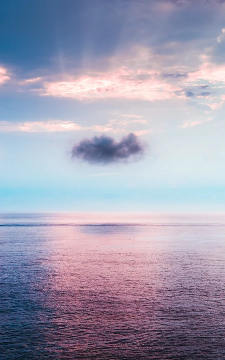 唯美的海上落日彩霞风景手机壁纸