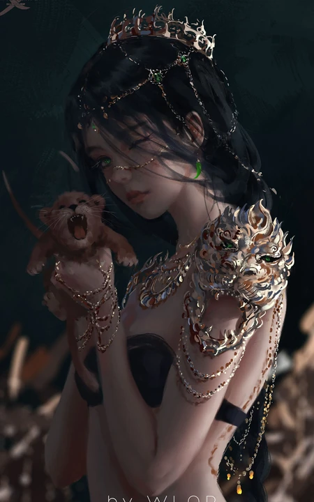 画师WLOP动漫美女插画作品高清手机壁纸下载