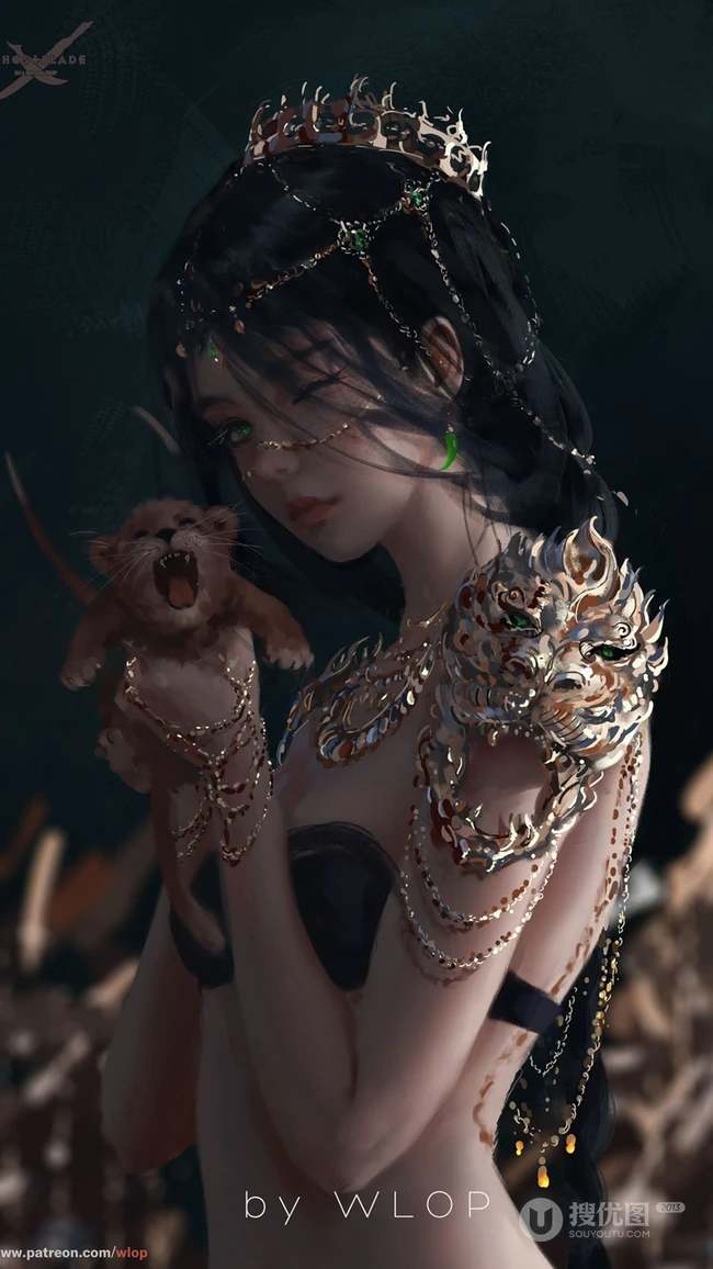 画师WLOP动漫美女插画作品高清手机壁纸下载