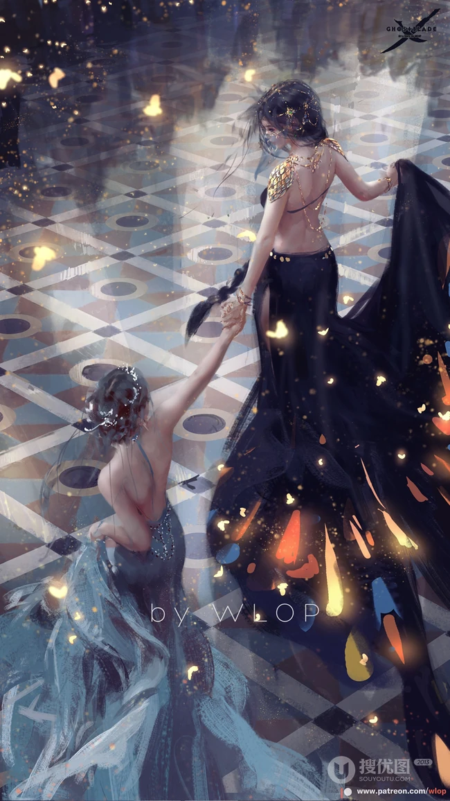 画师WLOP动漫美女插画作品高清手机壁纸下载