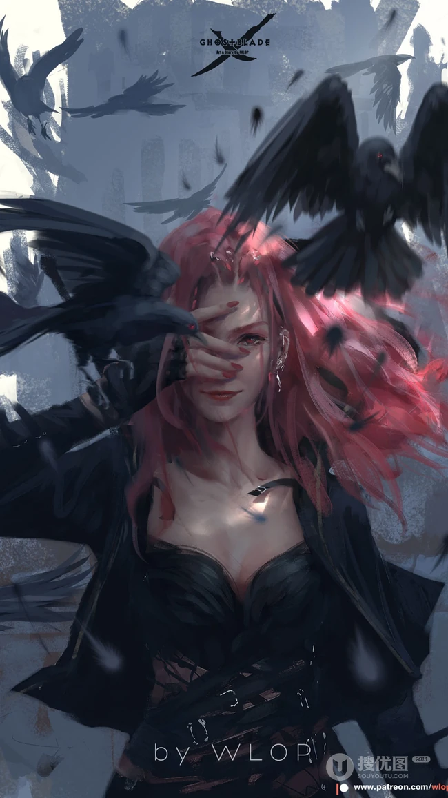 画师WLOP动漫美女插画作品高清手机壁纸下载