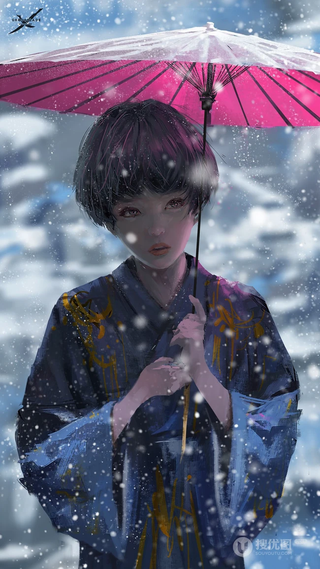 画师WLOP动漫美女插画作品高清手机壁纸下载