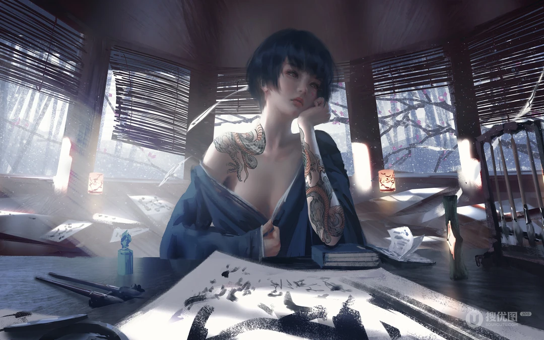 插画师wlop笔下的女性人物壁纸图片系列一