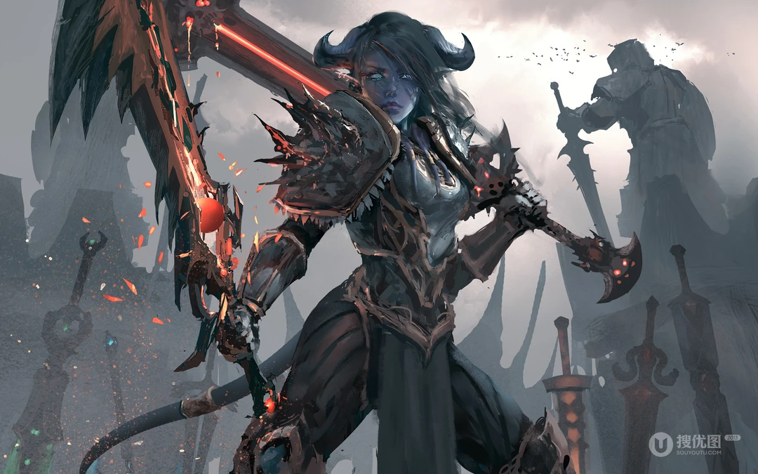 插画画师wlop高清游戏CG人物插画作品系列壁纸图片三