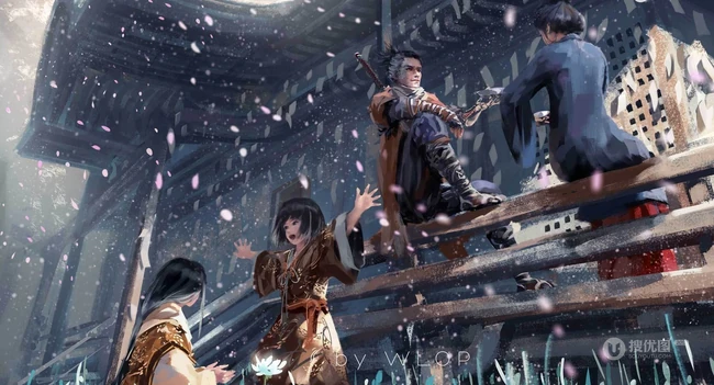 动漫插画师WLOP展现的宏伟场景插画作品