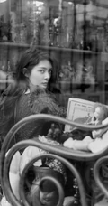 傅菁酷美时尚动人黑色连衣裙高清写真图片