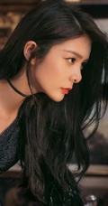 傅菁酷美时尚动人黑色连衣裙高清写真图片