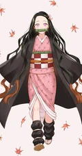 日本动漫《鬼灭之刃》主角&ldquo;灶门祢豆子&rdquo;手机壁纸