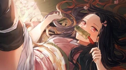 鬼灭之刃女主角灶门祢豆子个人壁纸图片