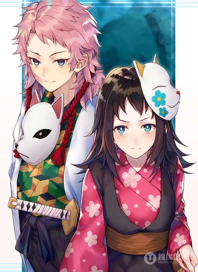 日漫&ldquo;鬼灭之刃&rdquo;主要人物角色插画图片