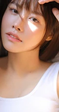 爱上你的笑容，齐刘海短发俏丽双眼皮少女室内写真图片