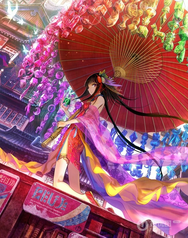 中国风动漫女生插画