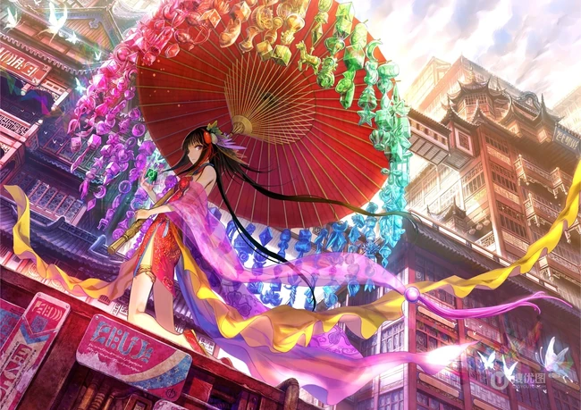 中国风动漫女生插画