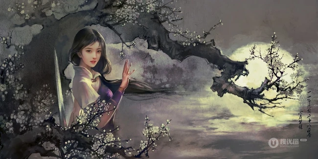 中国风动漫女生插画