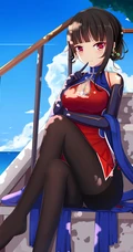 日漫风格的大眼汉服动漫少女
