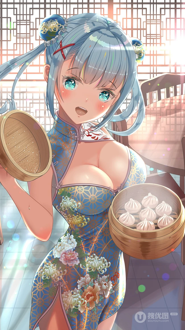 日漫风格的大眼汉服动漫少女