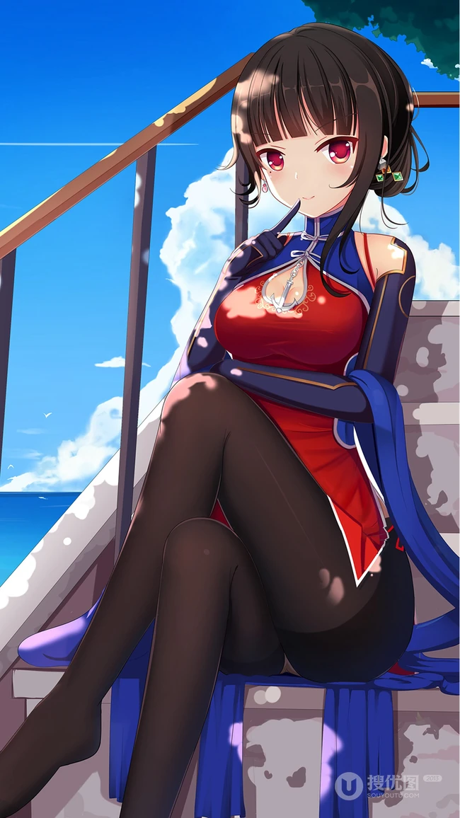 日漫风格的大眼汉服动漫少女