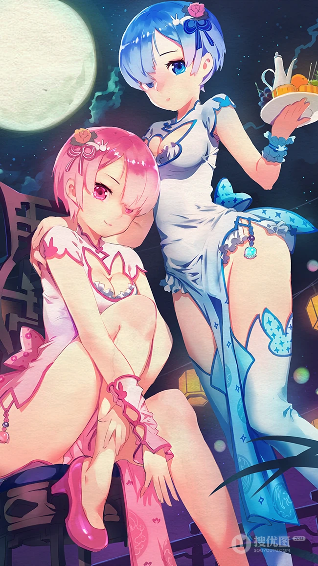 日漫风格的大眼汉服动漫少女