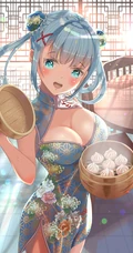 日漫风格的大眼汉服动漫少女
