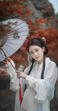 汉服古风小姐姐手打油纸伞唯美写真手机壁纸