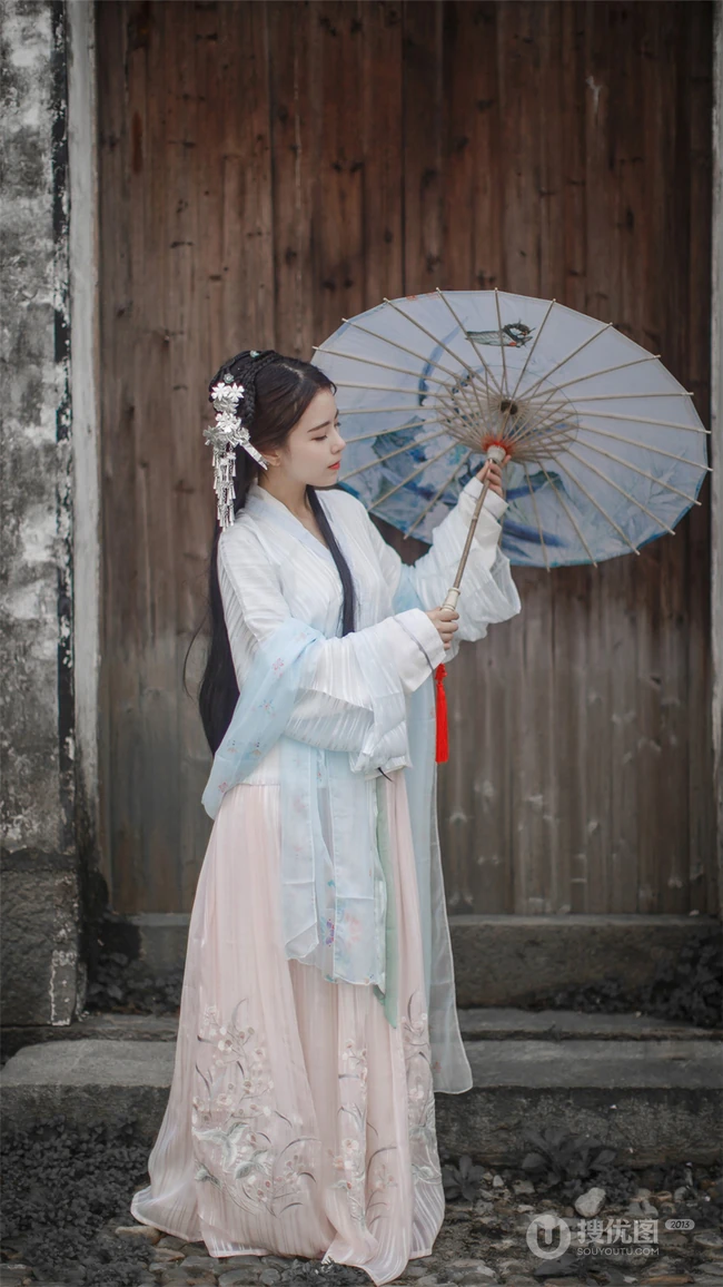 汉服古风小姐姐手打油纸伞唯美写真手机壁纸