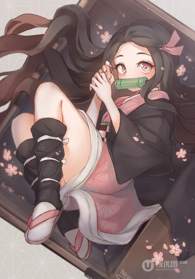 动漫《鬼灭之刃》女主角灶门祢豆子图片