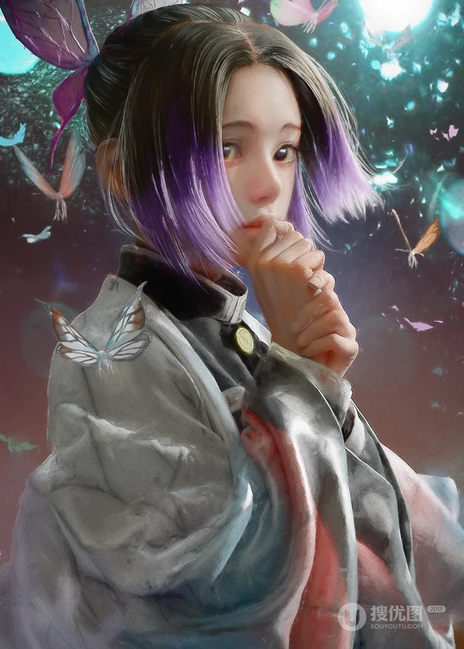 动漫《鬼灭之刃》主角虫柱&middot;蝴蝶忍图片
