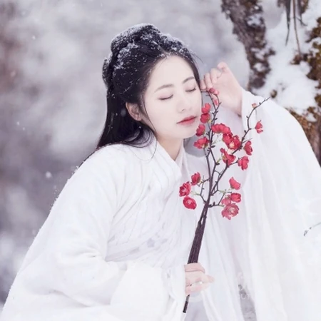 2020绝美古风雪景下的小姐姐，柔美绝伦头像