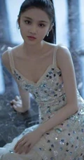 张慧雯气质肩带亮片连衣裙礼服温婉动人写真图片