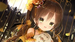 万圣节的动漫暗黑魔法女巫壁纸图片