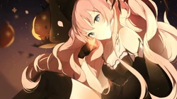万圣节风格的魔法动漫女孩插画壁纸下载