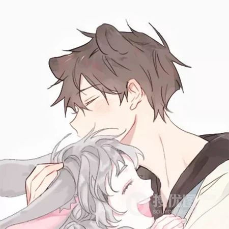 潮流一人一半男女生情侣头像图片