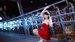 圣诞节专属壁纸，圣诞服装扮的美女们