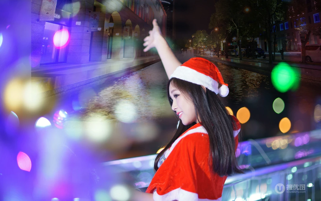 圣诞节专属壁纸，圣诞服装扮的美女们