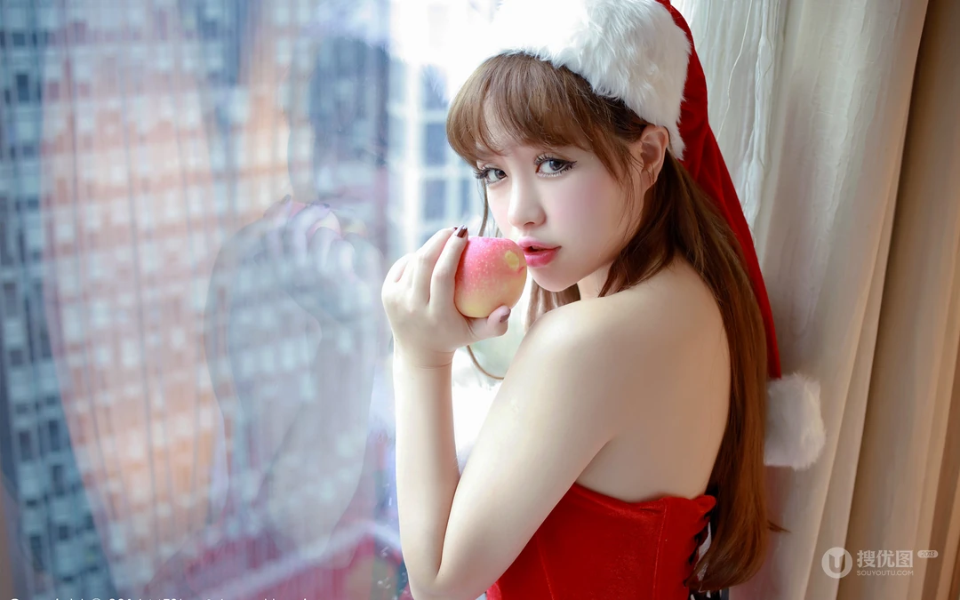 圣诞节专属壁纸，圣诞服装扮的美女们