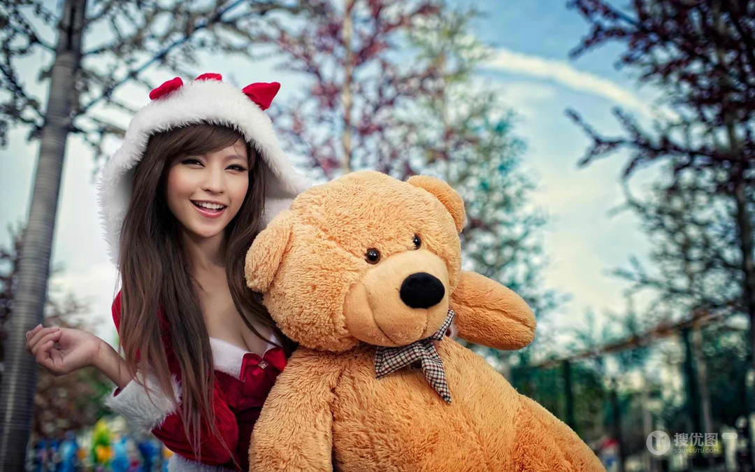 圣诞节专属壁纸，圣诞服装扮的美女们