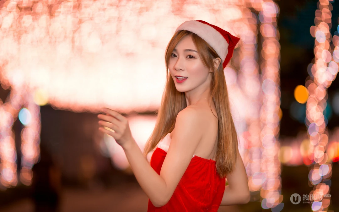 圣诞节专属壁纸，圣诞服装扮的美女们