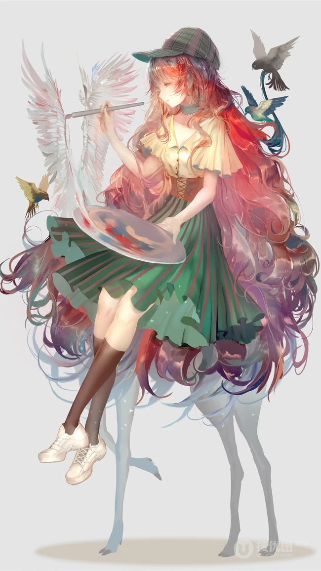 奇特幻想，富有艺术气息的动漫插画作品手机壁纸