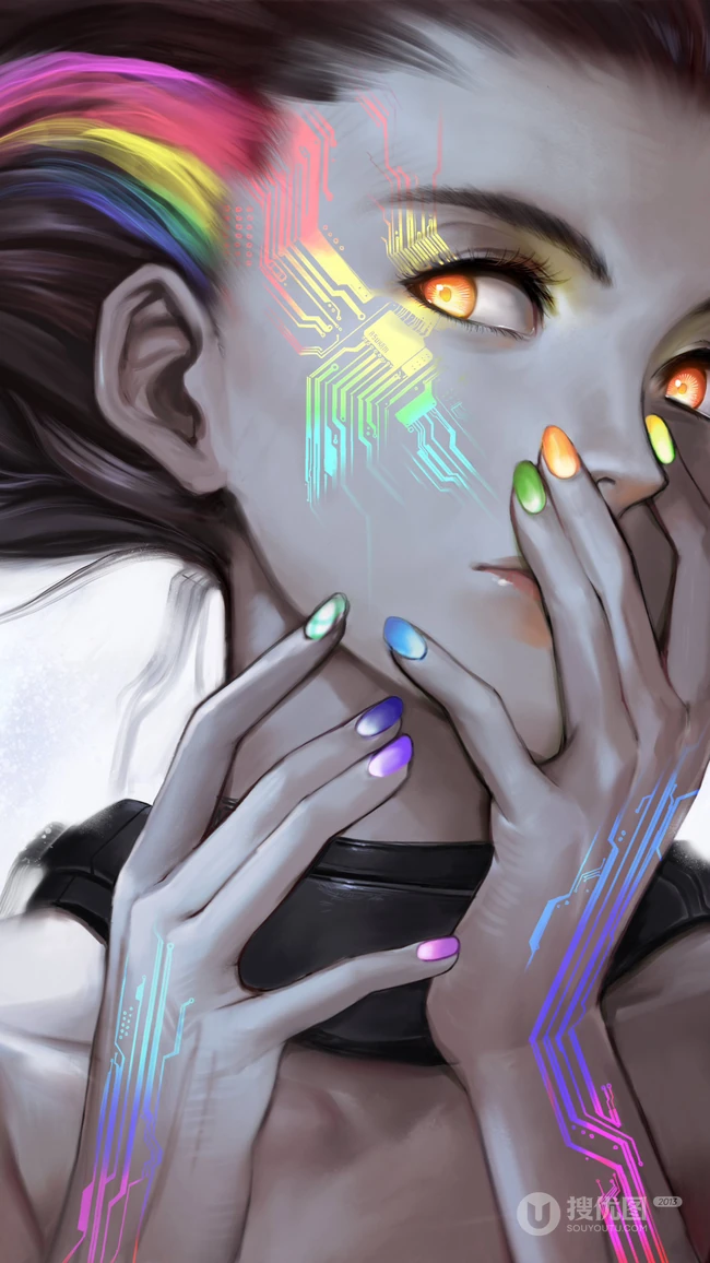 奇特幻想，富有艺术气息的动漫插画作品手机壁纸