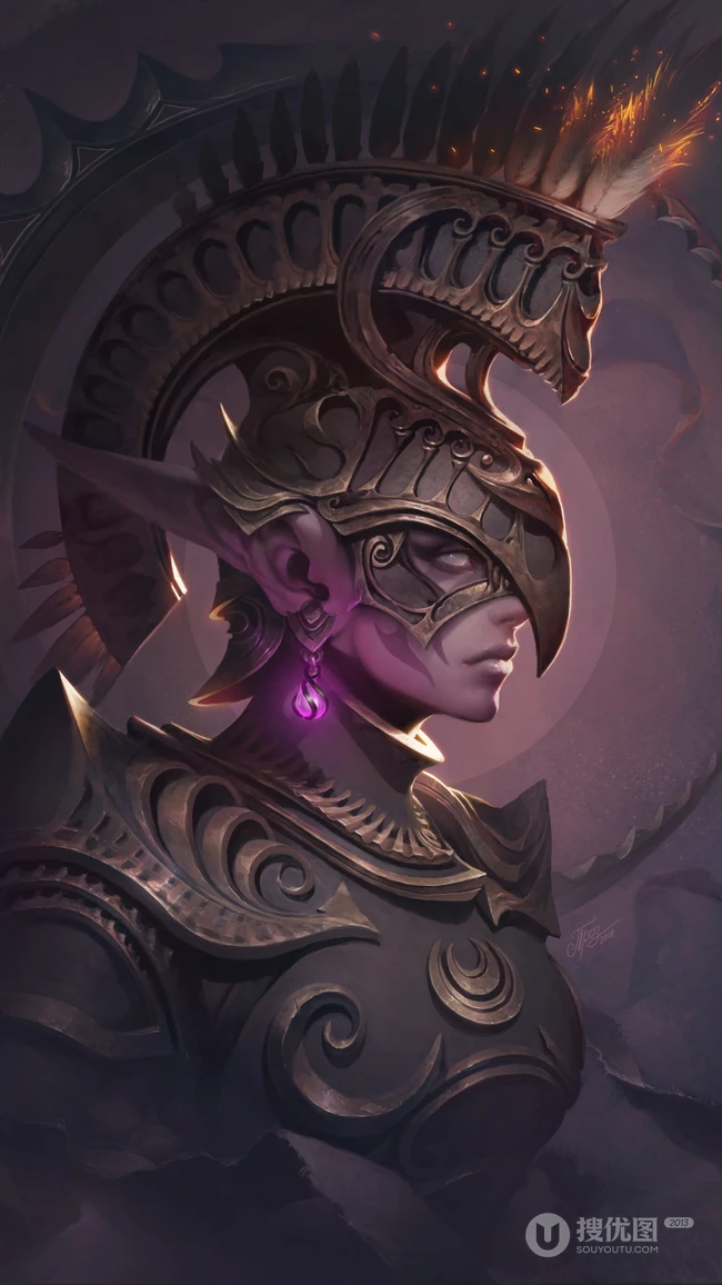 刺客，战士，兽人等奇幻动漫插画手机壁纸