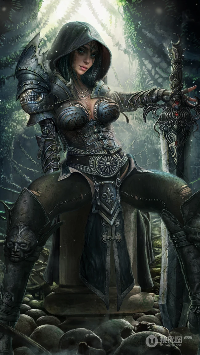 幻想艺术，艺术手法剑客战士等油画插画壁纸作品