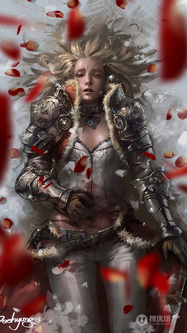 创意欧洲古代女战士，剑士等插画壁纸