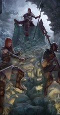 幻想派画风的动漫人物，怪兽等插画类手机壁纸六