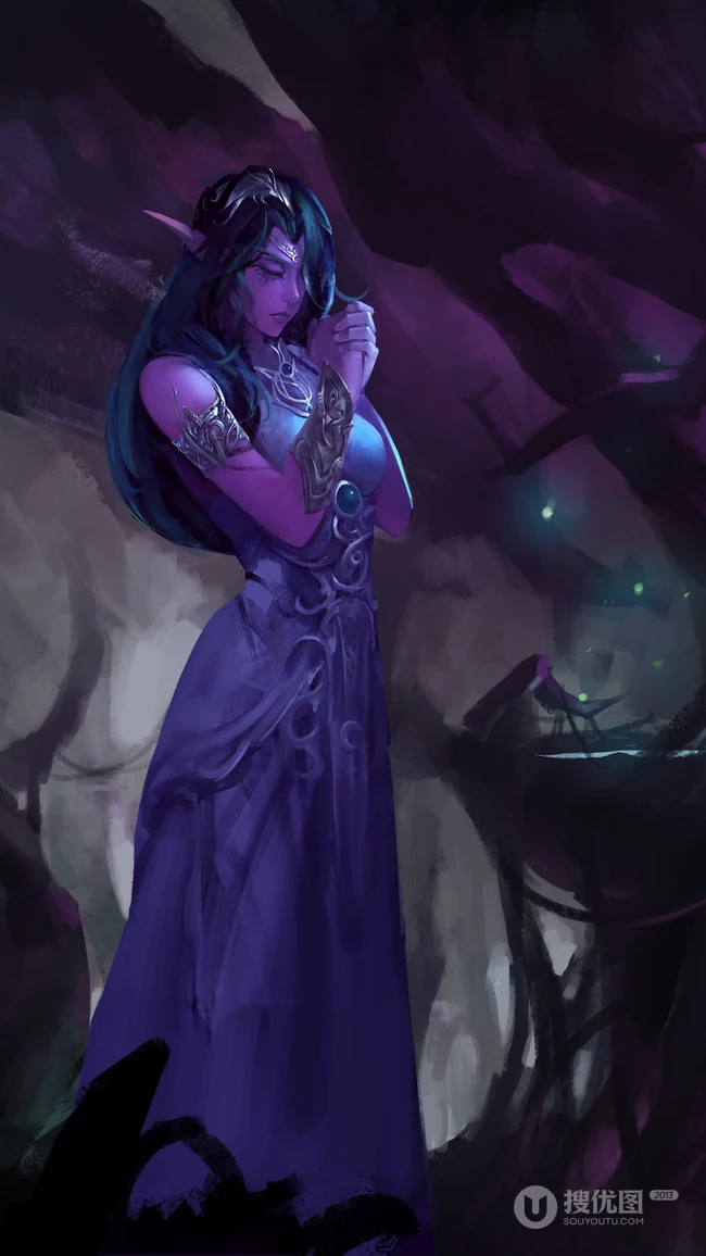 幻想派画风的动漫人物，怪兽等插画类手机壁纸六