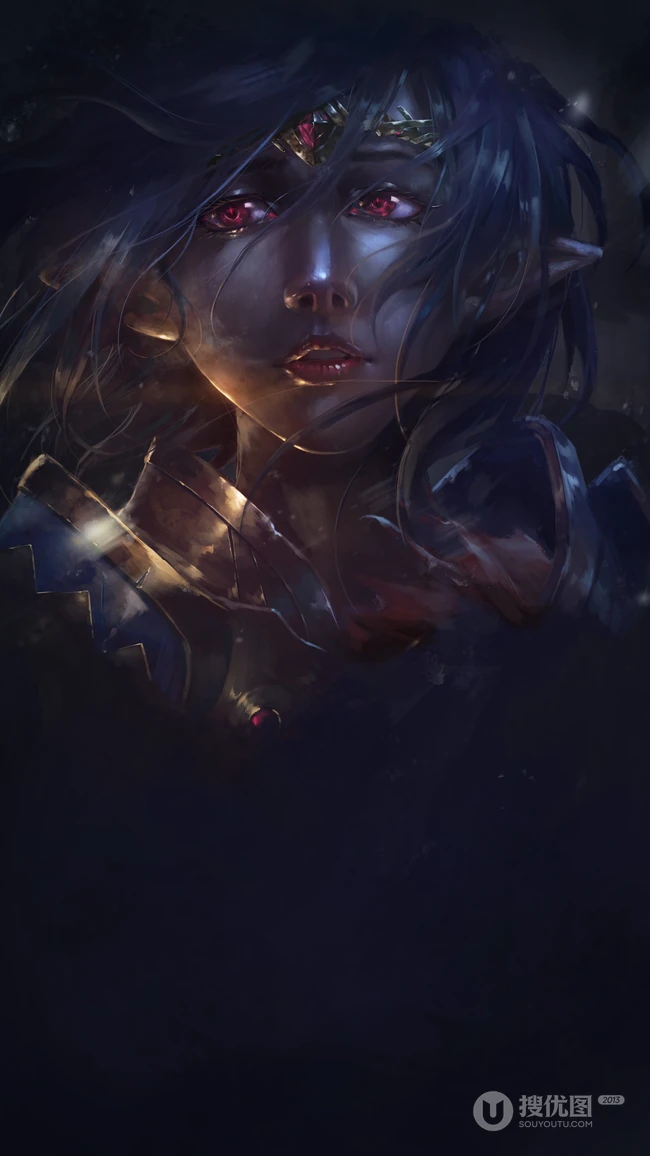 幻想派画风的动漫人物，怪兽等插画类手机壁纸六